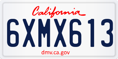 CA license plate 6XMX613