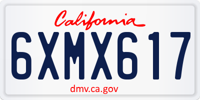 CA license plate 6XMX617
