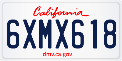 CA license plate 6XMX618