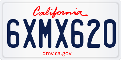 CA license plate 6XMX620
