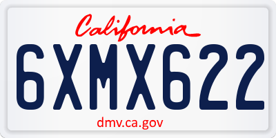 CA license plate 6XMX622
