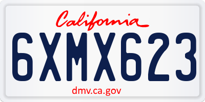 CA license plate 6XMX623