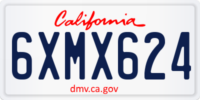 CA license plate 6XMX624
