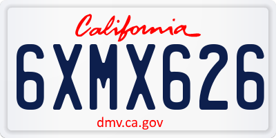 CA license plate 6XMX626