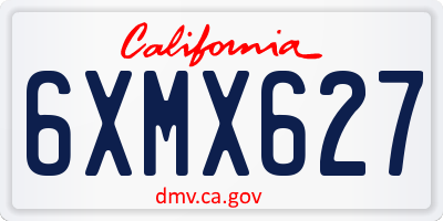 CA license plate 6XMX627
