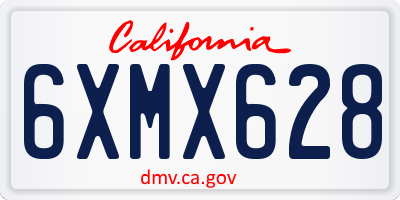 CA license plate 6XMX628