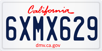 CA license plate 6XMX629