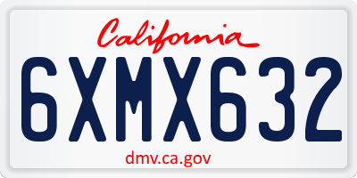 CA license plate 6XMX632