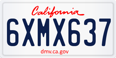 CA license plate 6XMX637