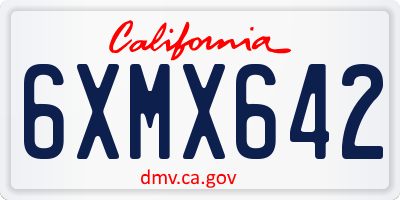 CA license plate 6XMX642