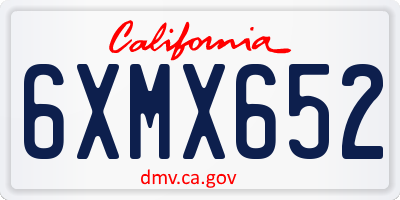 CA license plate 6XMX652