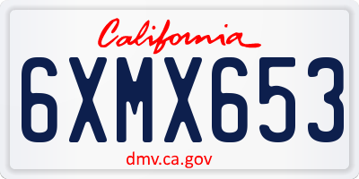 CA license plate 6XMX653