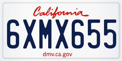 CA license plate 6XMX655