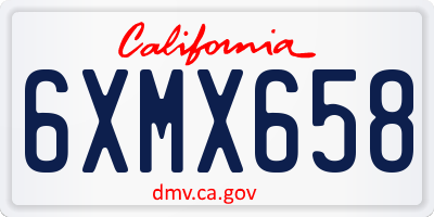 CA license plate 6XMX658