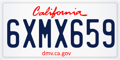 CA license plate 6XMX659