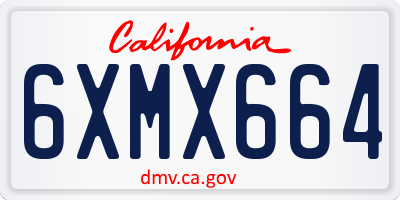 CA license plate 6XMX664