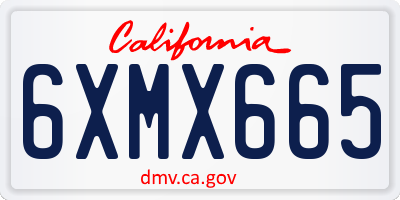 CA license plate 6XMX665