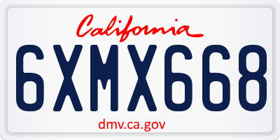 CA license plate 6XMX668