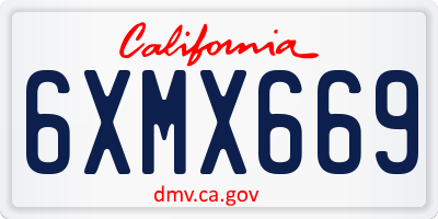 CA license plate 6XMX669