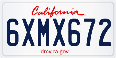 CA license plate 6XMX672