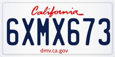 CA license plate 6XMX673