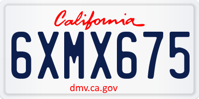 CA license plate 6XMX675