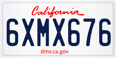 CA license plate 6XMX676
