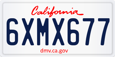 CA license plate 6XMX677