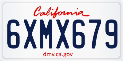 CA license plate 6XMX679