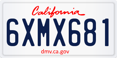 CA license plate 6XMX681