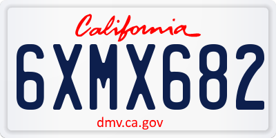 CA license plate 6XMX682