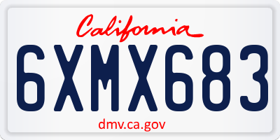 CA license plate 6XMX683