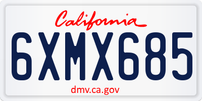 CA license plate 6XMX685