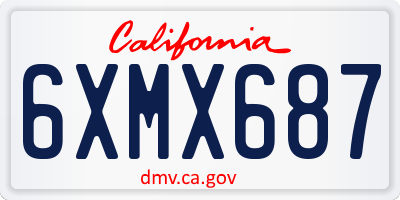 CA license plate 6XMX687