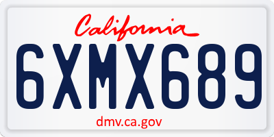CA license plate 6XMX689
