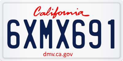 CA license plate 6XMX691