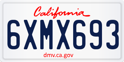 CA license plate 6XMX693
