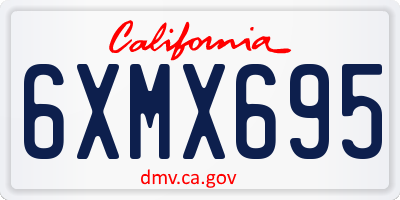 CA license plate 6XMX695