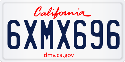 CA license plate 6XMX696