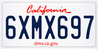 CA license plate 6XMX697