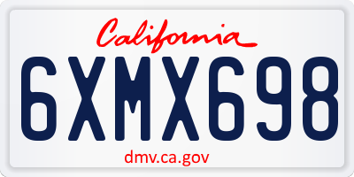 CA license plate 6XMX698