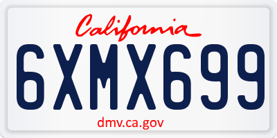 CA license plate 6XMX699