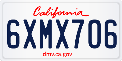 CA license plate 6XMX706