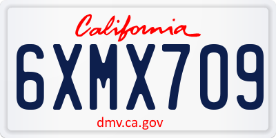CA license plate 6XMX709
