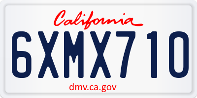 CA license plate 6XMX710