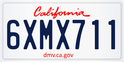 CA license plate 6XMX711
