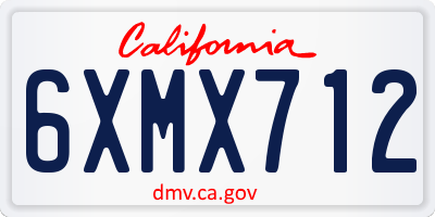 CA license plate 6XMX712