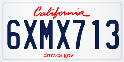 CA license plate 6XMX713