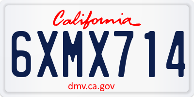 CA license plate 6XMX714