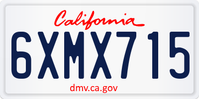 CA license plate 6XMX715